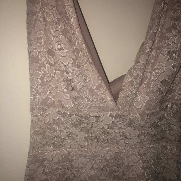 Champagne Elegant Lace Dress - Picture 4 of 5